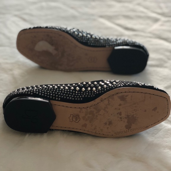 Donald J Pliner Silver Studded Loafers - Picture 5 of 5